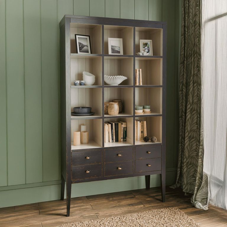Barwick Bookcase - 6 Drawer - Triple - Charcoal
