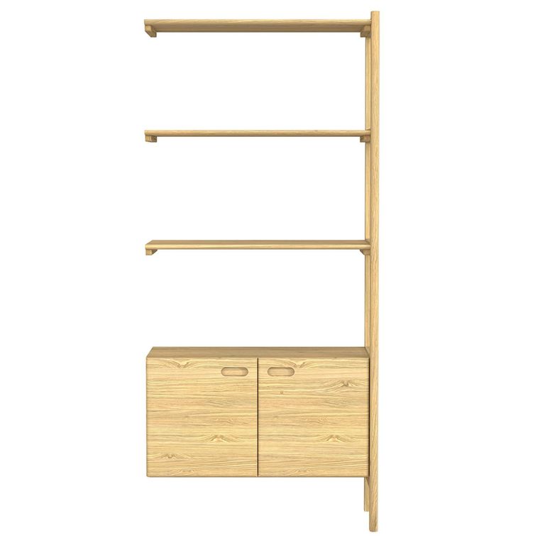 Hazlemere Single Bookcase Extension - 2 Door - Matt Lacquered