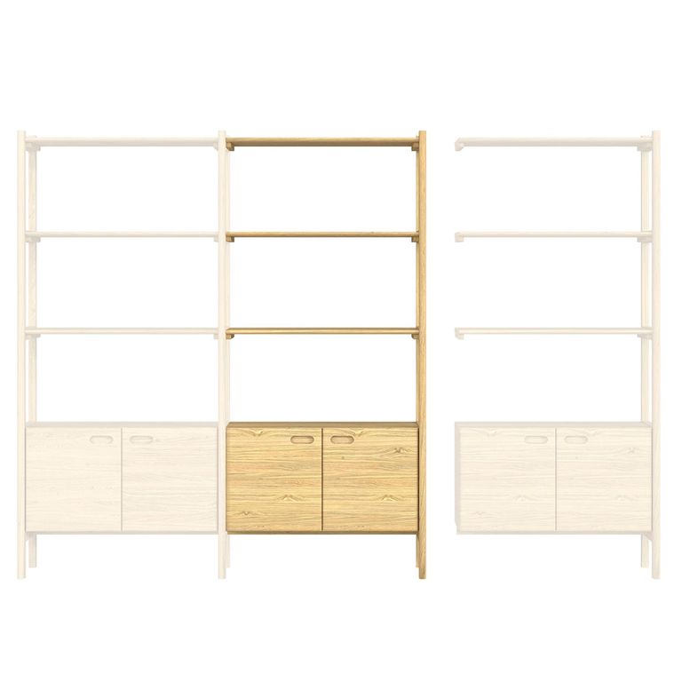 Hazlemere Single Bookcase Extension - 2 Door - Matt Lacquered