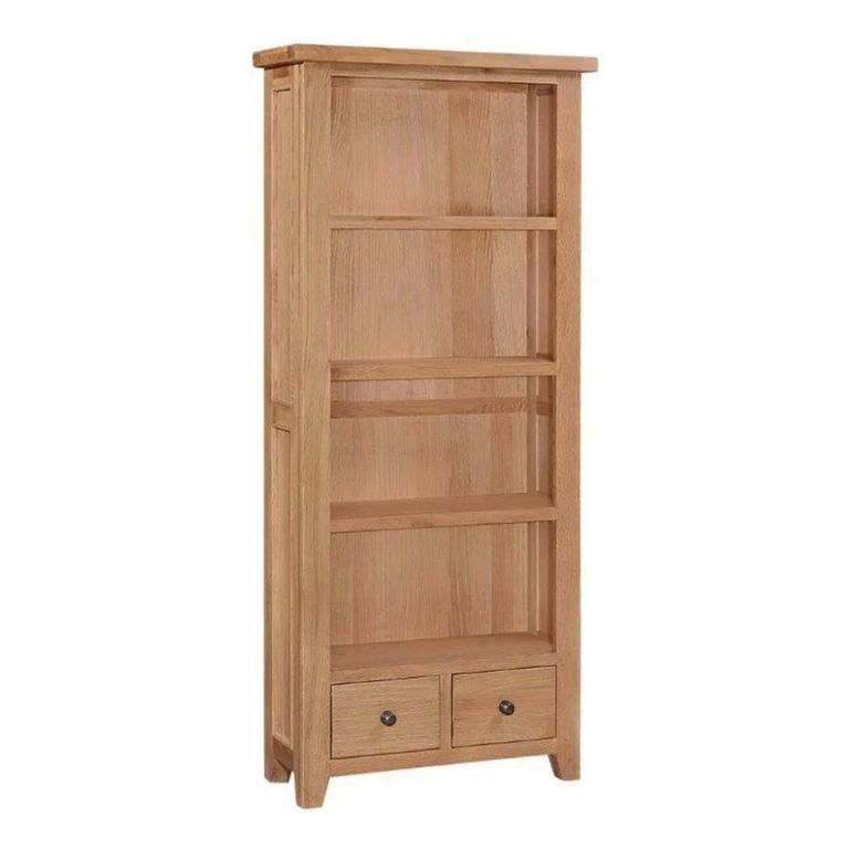 Appleby Bookcase - 2 Drawer - Tall - Oak