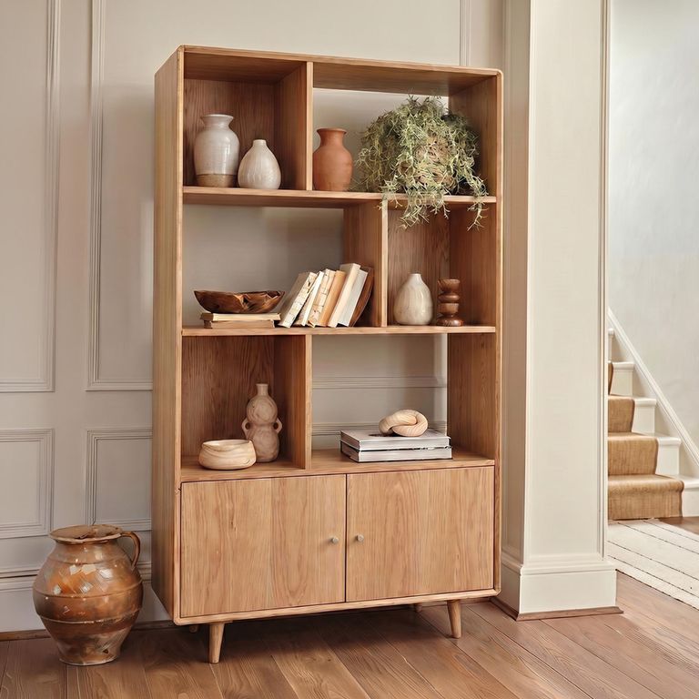 Jenson Oak Bookcase with Cupboard