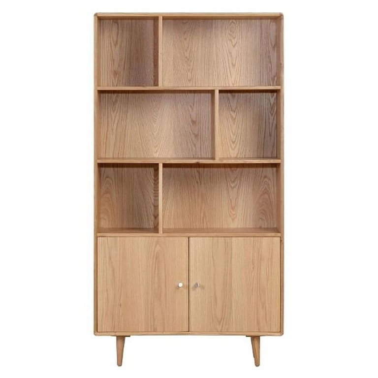 Jenson Oak Bookcase with Cupboard
