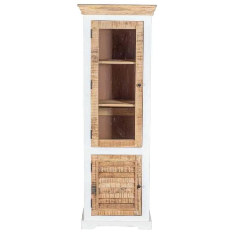 Alfie Display Cabinet - 1 Door - White - Mango Wood