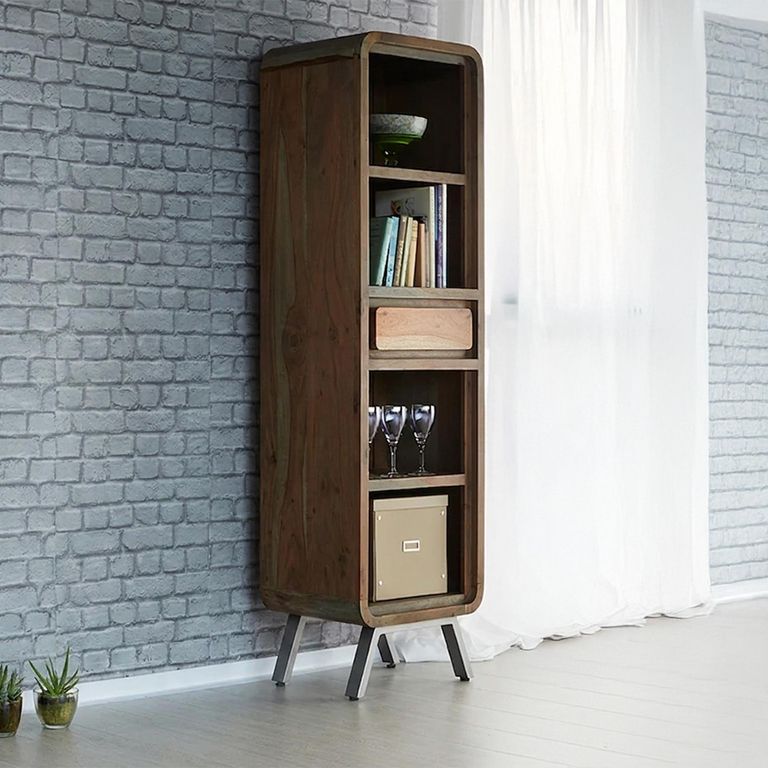 Aspen Bookcase - 1 Drawer - Narrow - Industrial - Reclaimed Wood