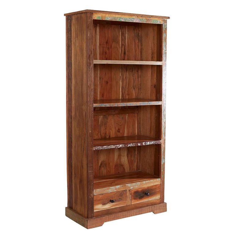 Coastal Bookcase - 2 Drawer - Large - Reclaimed Wood