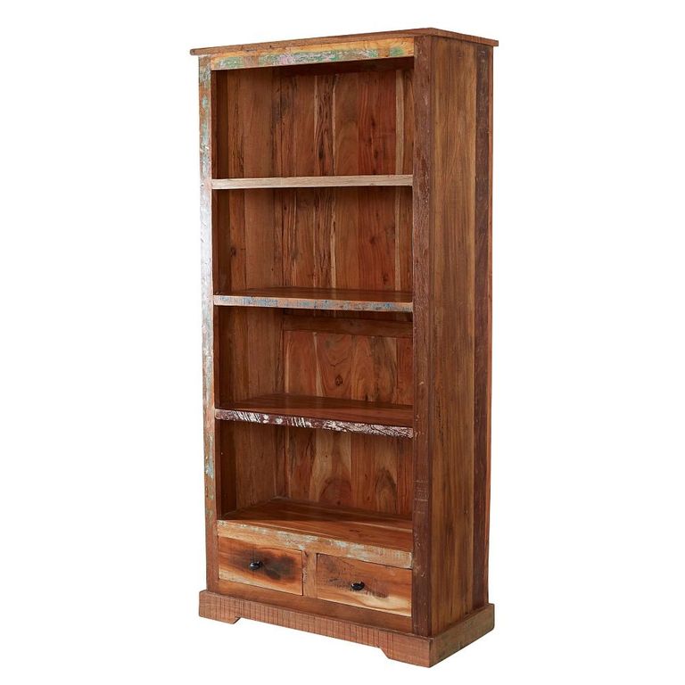 Coastal Bookcase - 2 Drawer - Large - Reclaimed Wood