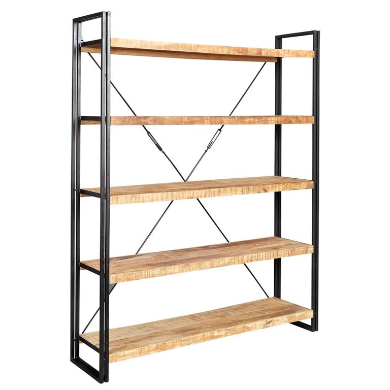 Cosmo Shelving Unit - Wide - Industrial Style - Wooden and Metal