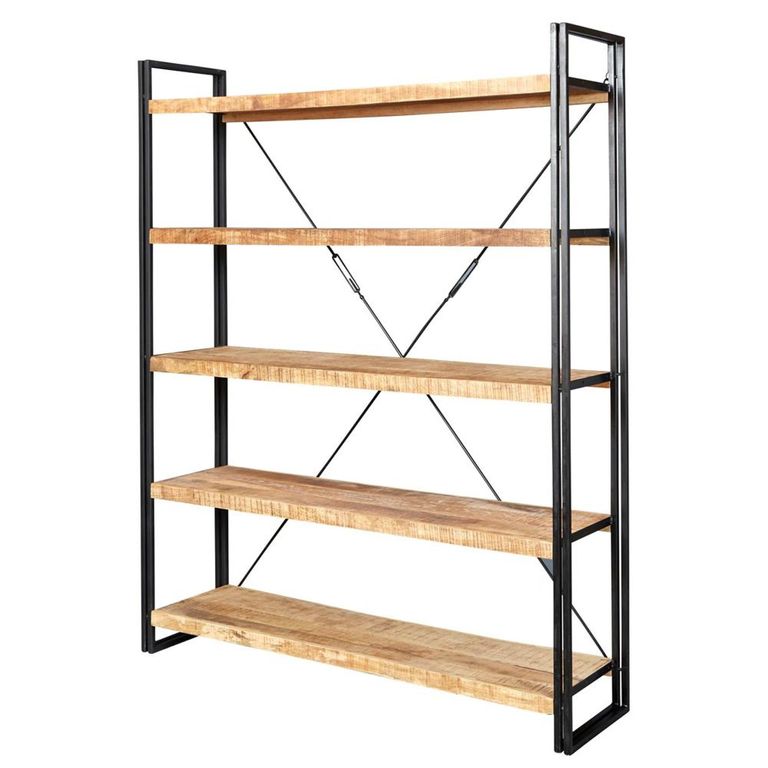 Cosmo Shelving Unit - Wide - Industrial Style - Wooden and Metal