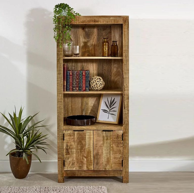 Surrey Bookcase - with Cupboard - Solid Mango Wood