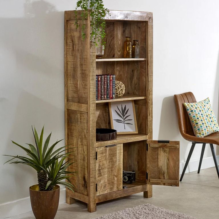 Surrey Bookcase - with Cupboard - Solid Mango Wood
