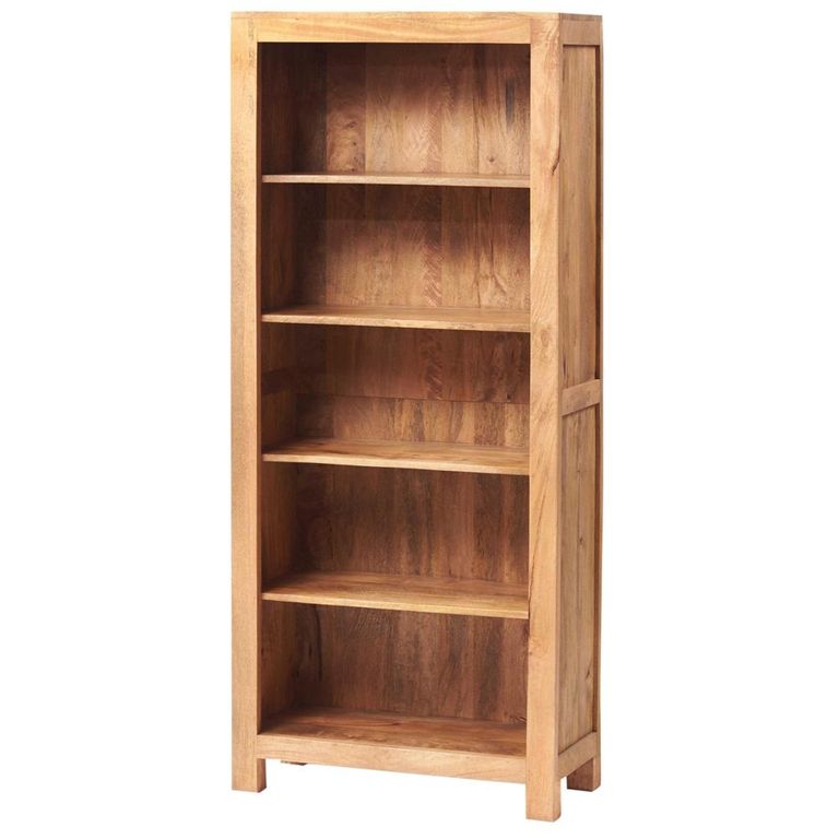 Dakota Bookcase - Open - Light Mango Wood