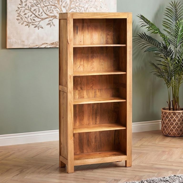 Dakota Bookcase - Open - Light Mango Wood