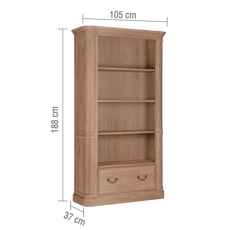 Cannes Bookcase - 1 Drawer - Timber Wood