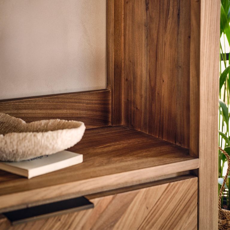 Sorrento Bookcase - 2 Door - Chevron - Elm Wood