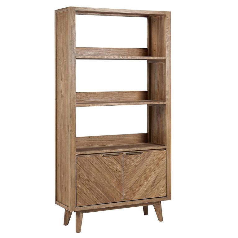 Sorrento Bookcase - 2 Door - Chevron - Elm Wood