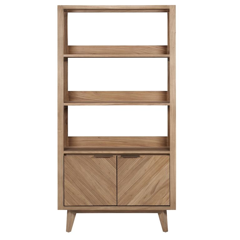 Sorrento Bookcase - 2 Door - Chevron - Elm Wood
