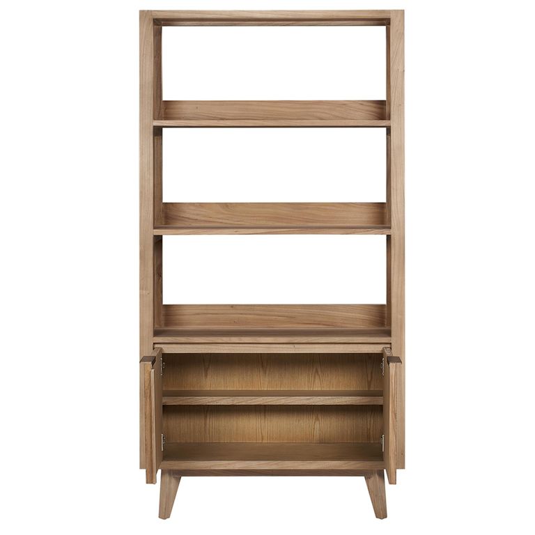 Sorrento Bookcase - 2 Door - Chevron - Elm Wood