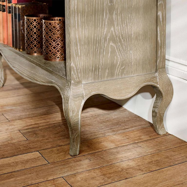 Camille Bookcase - 2 Drawer - Tall - French Style - Natural - Limed Oak