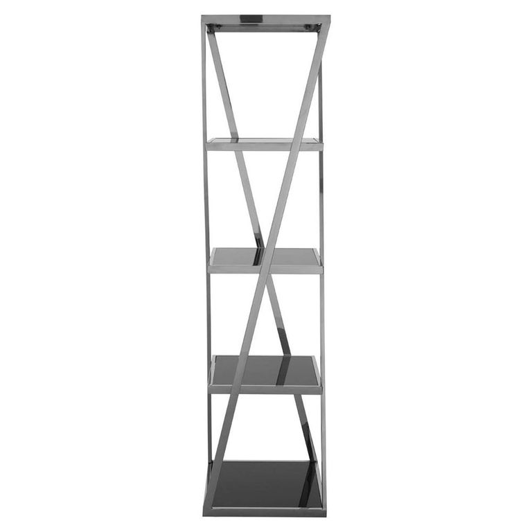 Ackley Shelving Unit - Chrome Glass