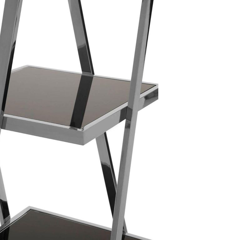 Ackley Shelving Unit - Chrome Glass