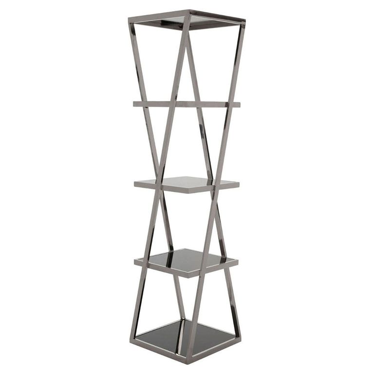 Ackley Shelving Unit - Chrome Glass