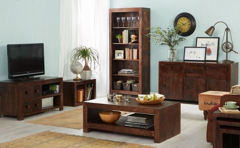 Ajmer Dark Mango Wood Bookcase