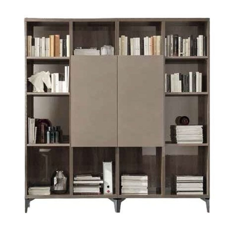 Matera Bookcase - 1/2 Door - Wood Grain Gloss