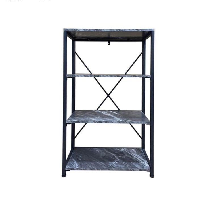 Alora Shelving Unit - Medium - Marble Effect Black - Open