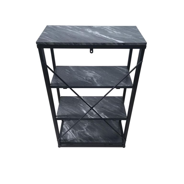 Alora Shelving Unit - Medium - Marble Effect Black - Open