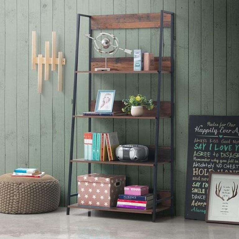 Alpena Rustic Oak Wide Open Shelving Unit