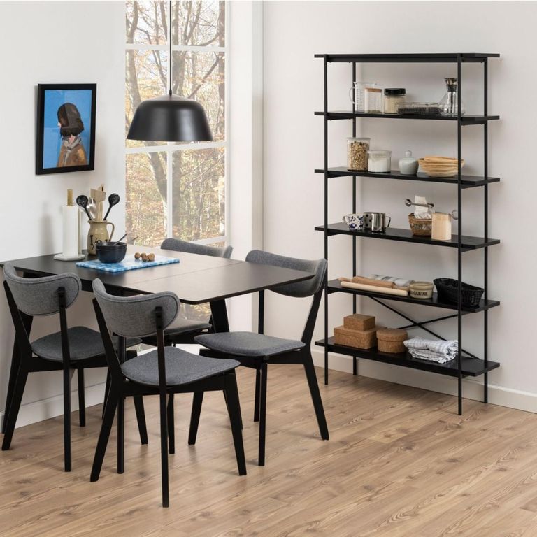 Angus Black Ash Shelving Unit