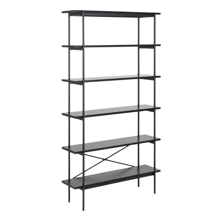Angus Black Ash Shelving Unit