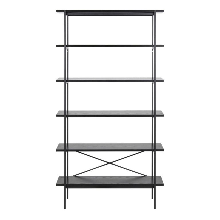 Angus Black Ash Shelving Unit