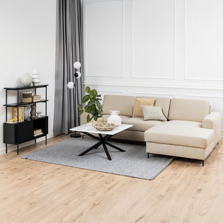 Angus Bookcase - with Cupboard - Black Melamine