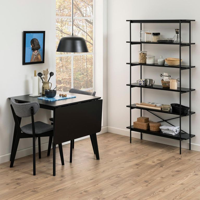 Angus Bookcase - Open - Black Melamine