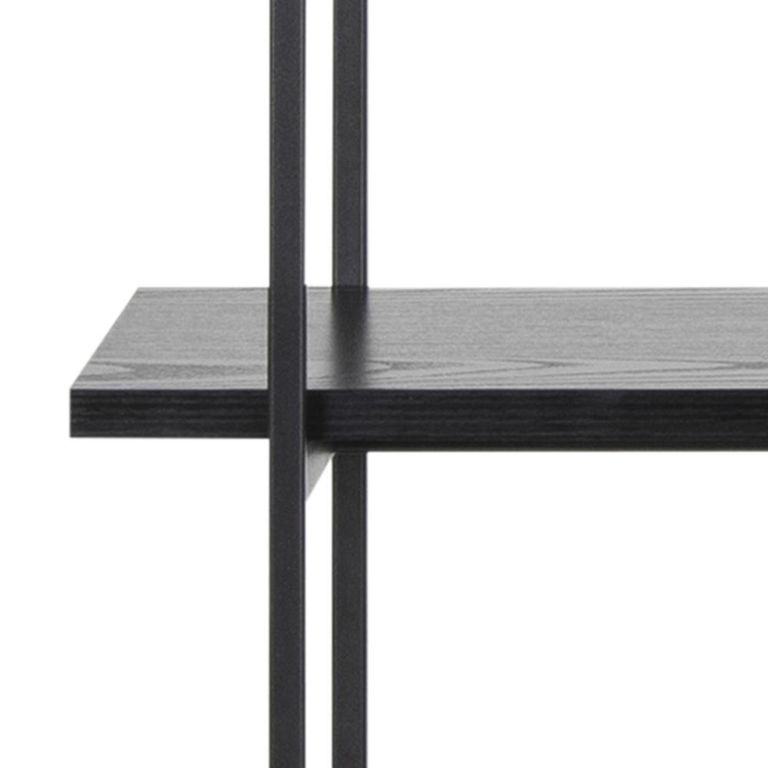 Angus Bookcase - Open - Black Melamine