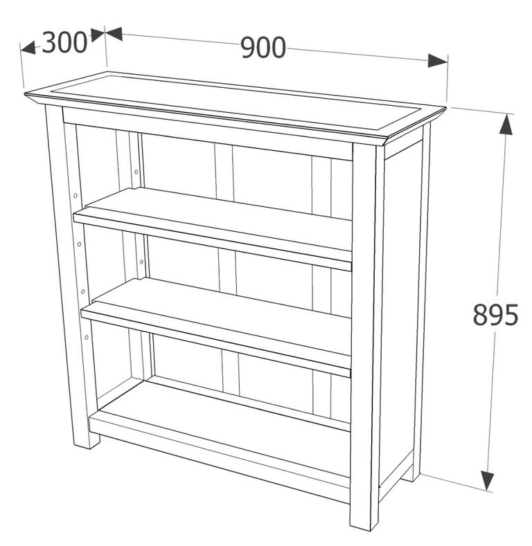 Boston Dark Wood Low Bookcase