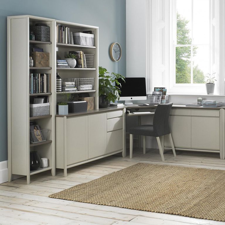 Bergen Grey Washed Oak & Soft Grey Narrow Bookcase