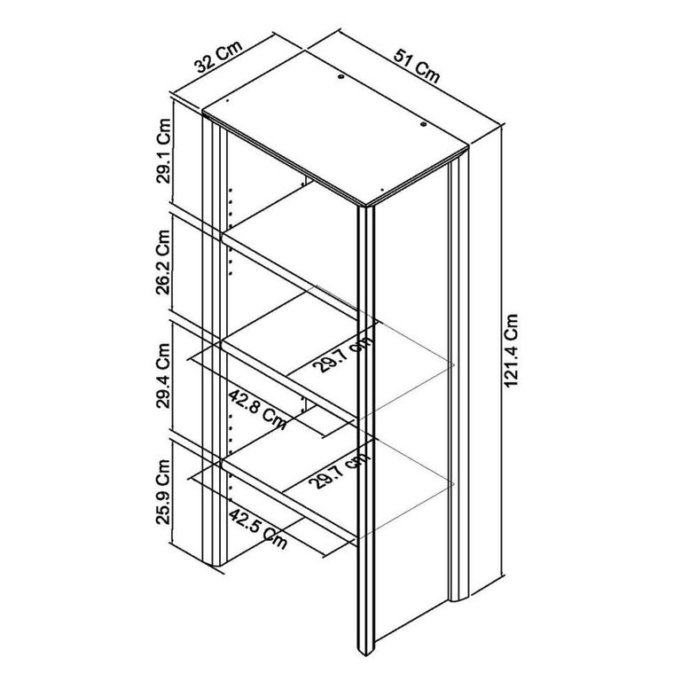 Bergen Grey Washed Oak & Soft Grey Narrow Top Unit