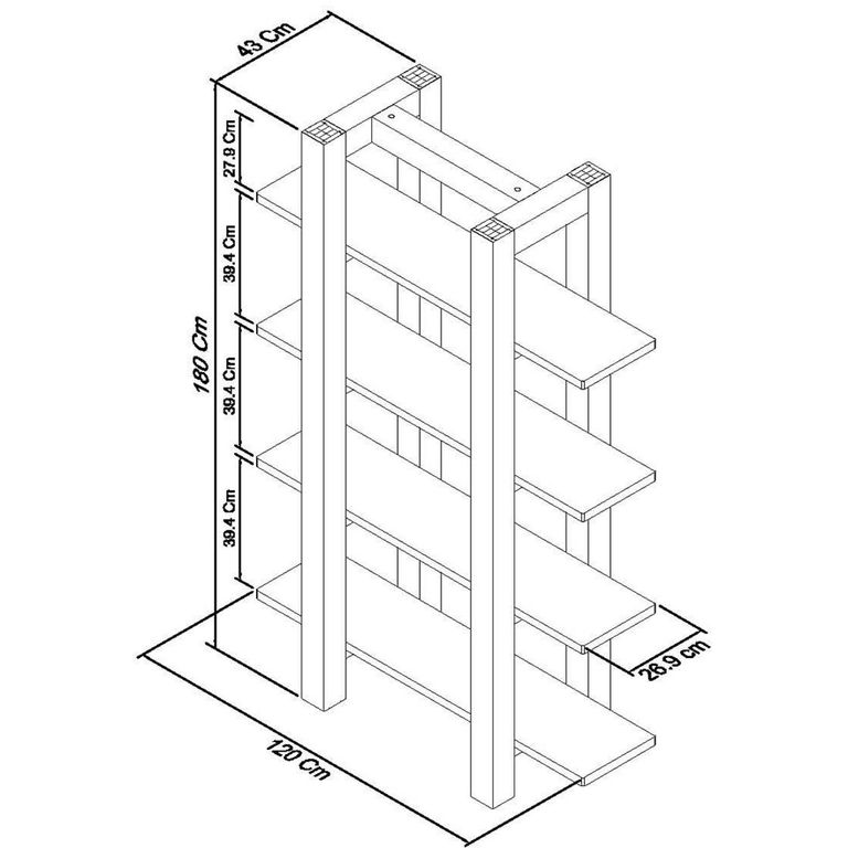 Turin Dark Oak Open Shelf Unit