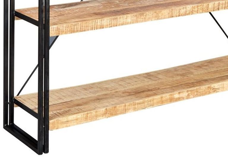 Bhuj Industrial Style Wooden Wide Shelving Unit
