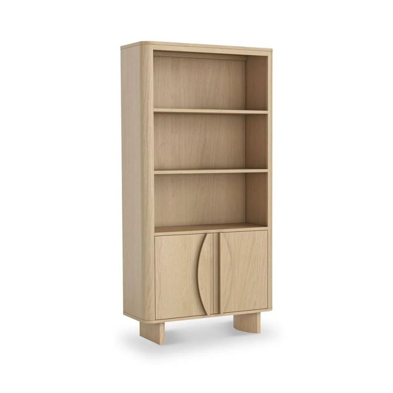 Cara Bookcase - with Cupboard - Oak