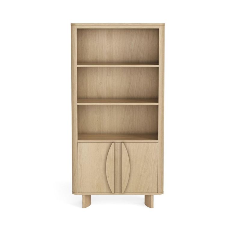 Cara Bookcase - with Cupboard - Oak