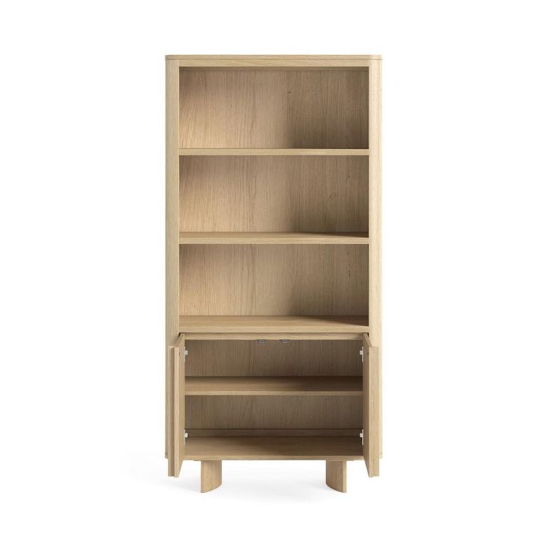 Cara Bookcase - with Cupboard - Oak
