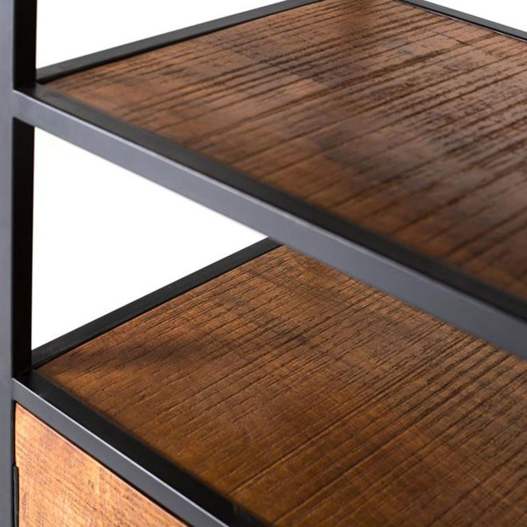 Catania Bookcase - Cherry Mango Wood - with Cupboard