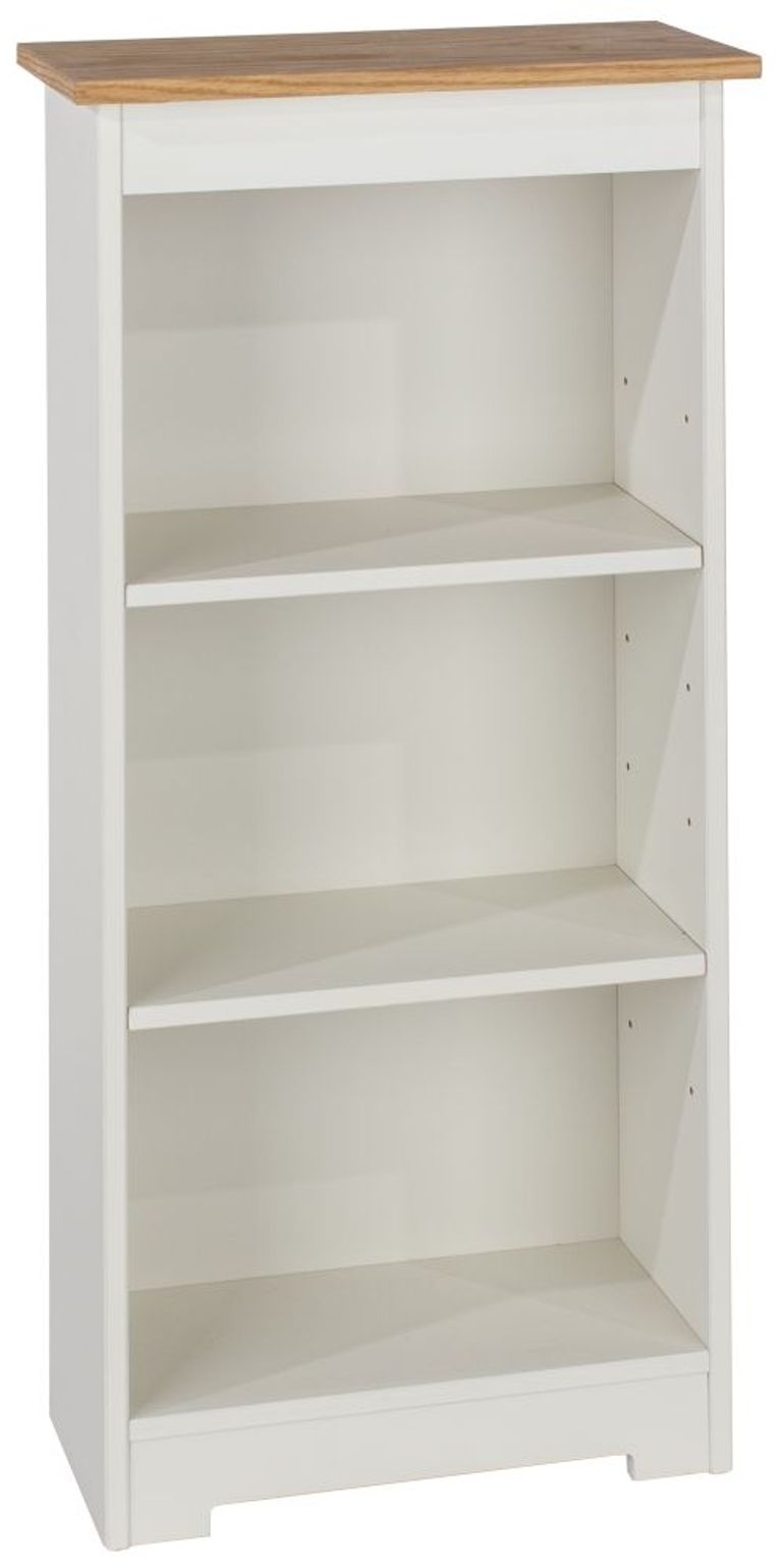 Colorado White Low Narrow Bookcase