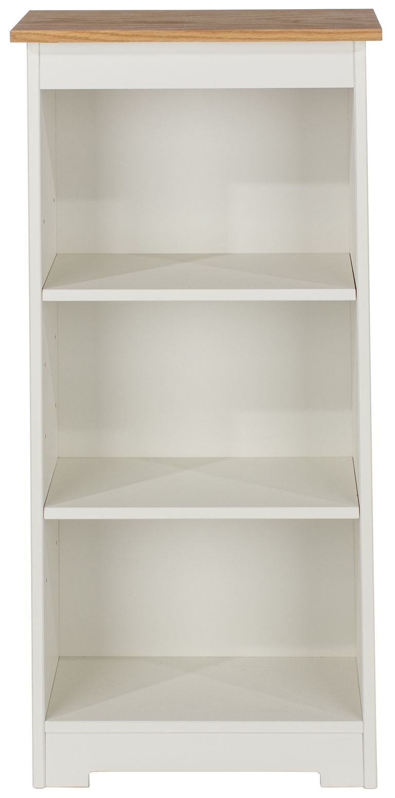 Colorado White Low Narrow Bookcase