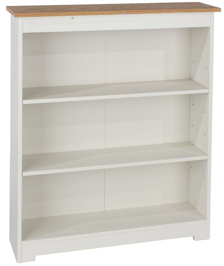 Colorado White Low Wide Bookcase