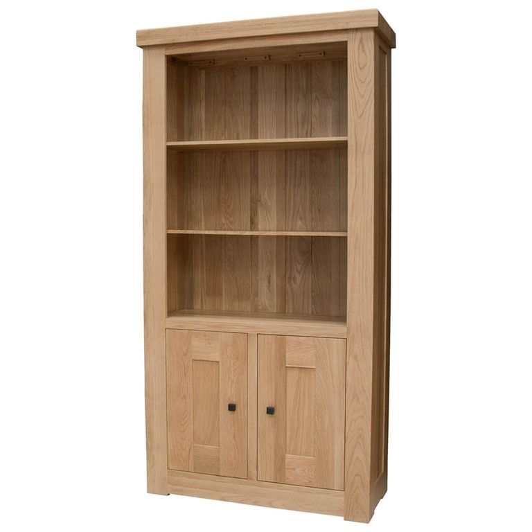 Bordeaux Bookcase - with Cupboard - Oak