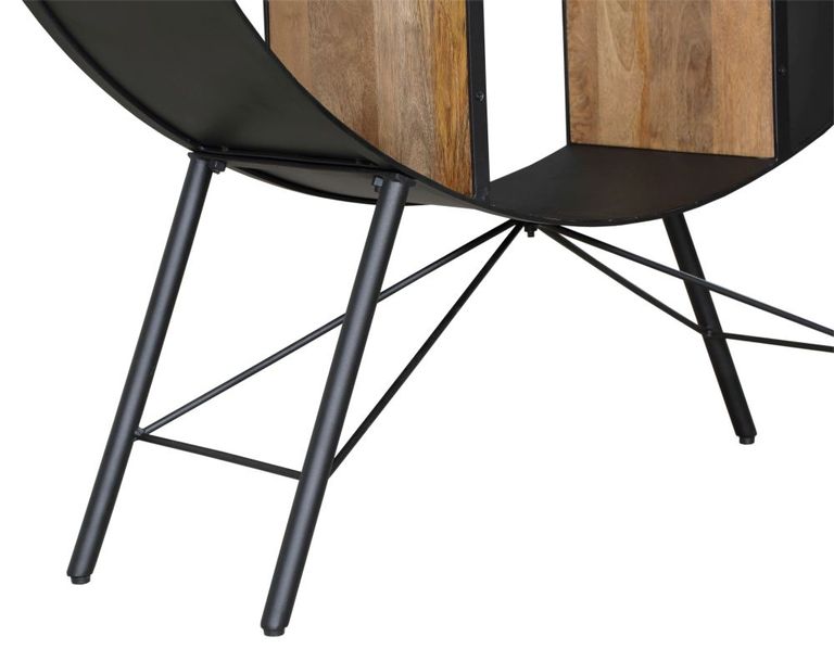 Clearance - Reed Black Metal Industrial Open Round Bookshelf with 6 Shelves - Dia 120cm - Brand New Item